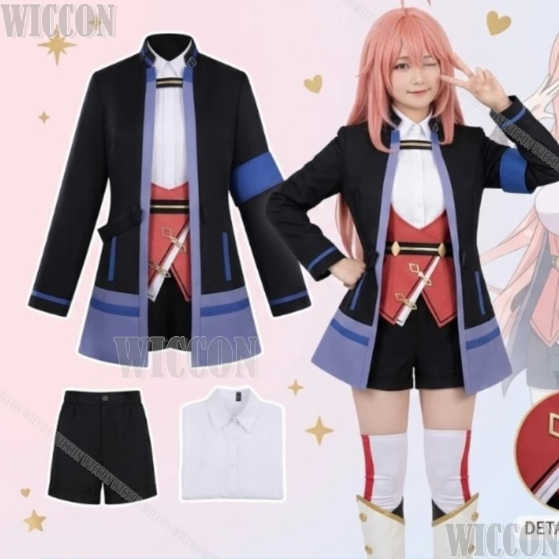 

Caroline Inglaud Costume Coat Kawaii Dress Pink Wigs Halloween Anime Jack-of-All-Trades, Party Of None Cosplay Navidad Carnaval
