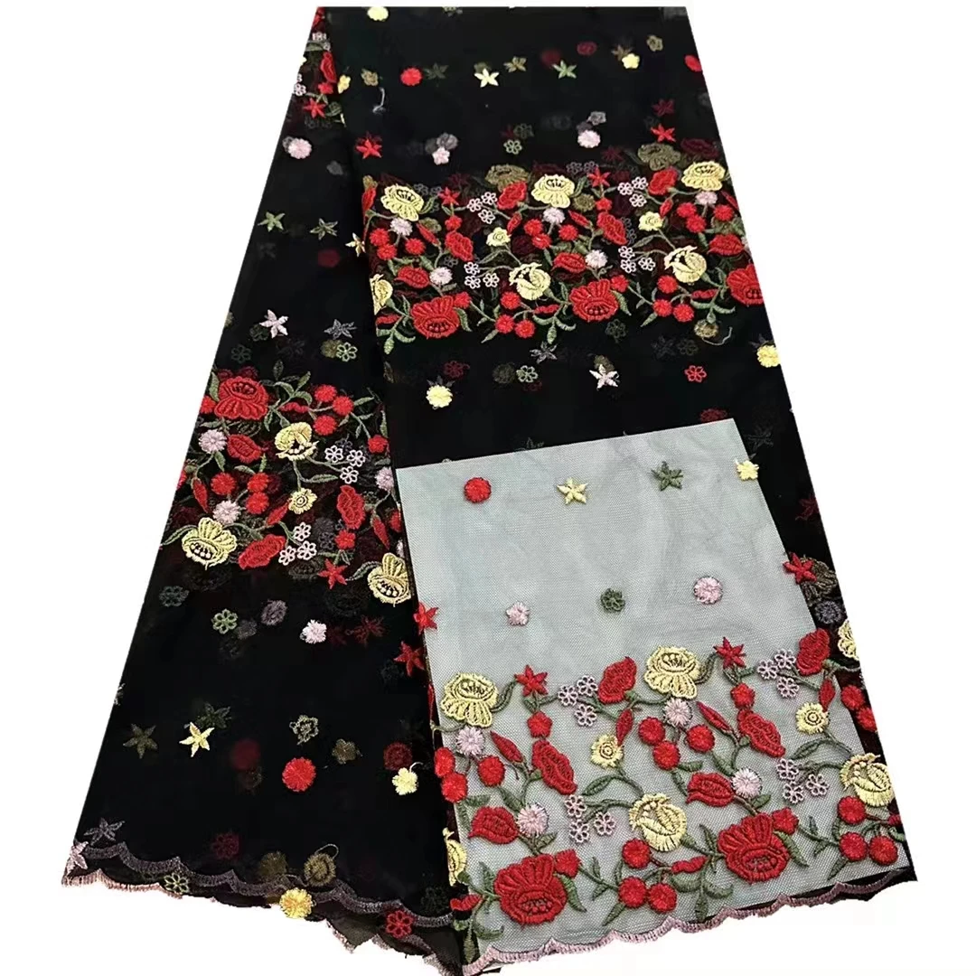 

New three-dimensional flower embroidery water soluble full embroidered lace, African high-end fashion Qipao dress dress