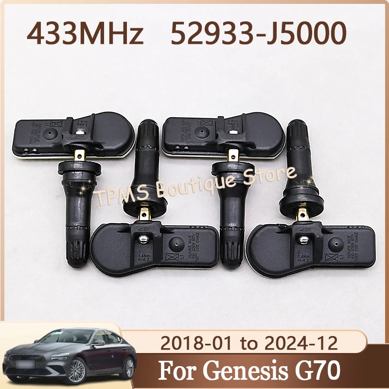 

4pcs 433MHz 52933-J5000 52933J5000 TPMS Sensor Tire Pressure Monitor System For Genesis G70 Kia Stinger