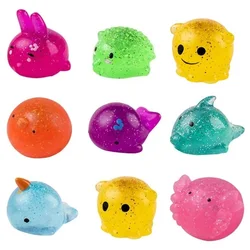 Kawaii Animal Soft Cute Fun Sensory Antistress Squeeze Toys Spongy Squishy Mochi Fidget Toys Sticky Antistress Ball