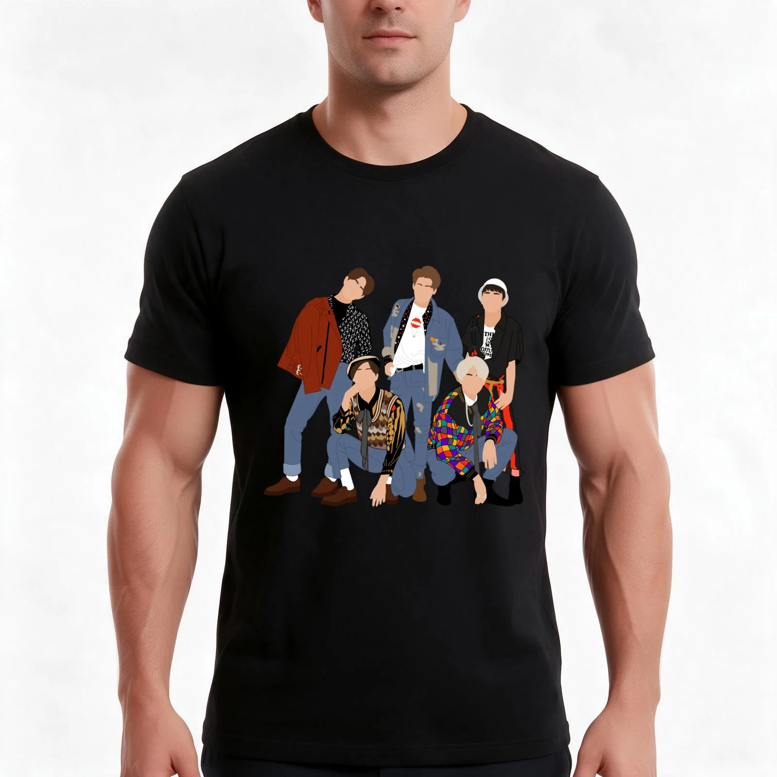 SHINee 1 of 1 T-Shirt, Summer Casual Cotton Tee, Oversized Streetwear Tops, Vintage Graphic Print, Loose Fit Short Sleeve