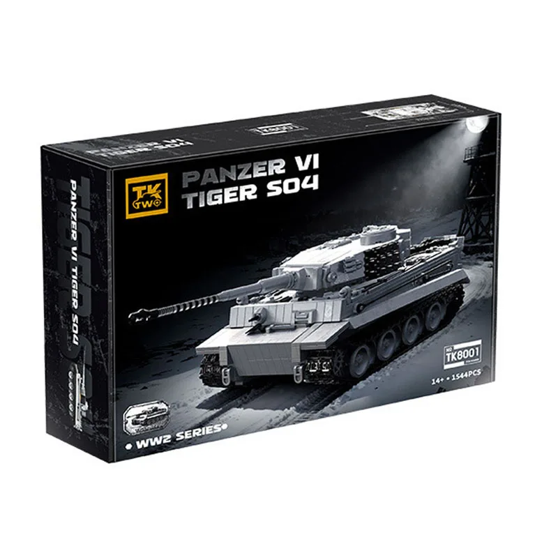 

IN STOCK TK8001 MOC Ww2 Military 1:28 Tiger Heavy Tank Building Blocks Bricks Assembling Model Toys for Boys Christmas Gift