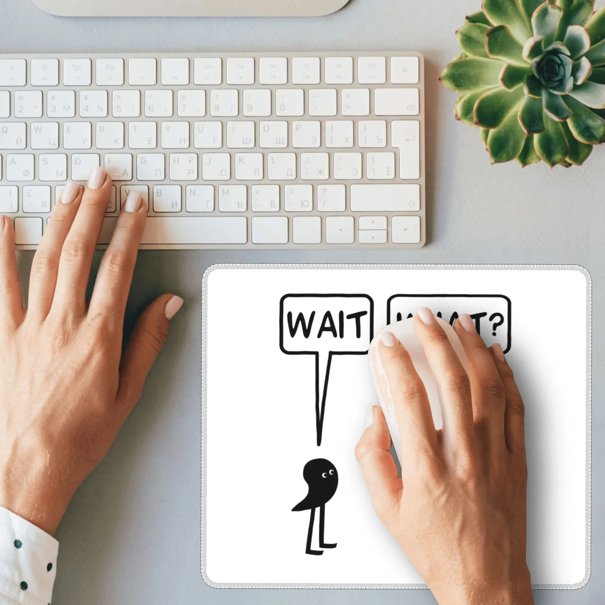 Коврик для мыши Wait, What, коврик для компьютерной клавиатуры, коврик для мыши, игровой ПК, ноутбука, настольный коврик, офисные аксессуары, настольные коврики