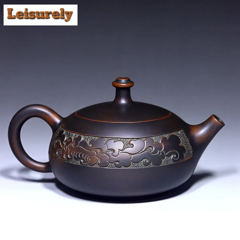 Chinese Purple Clay Tea Pot Handmade Qinzhou Nixing Pottery Filter Kettle Home Beauty Tea Infuser Custom Dragon Phoenix Tea Set