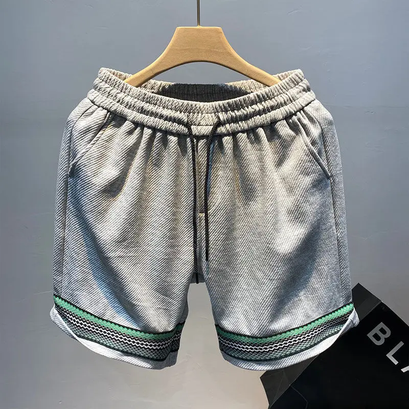 Fashion New Casual Shorts Men\'s Summer Simple Beach Pants Trendy Brand Fashionable Outer Wear Loose Sports Shorts