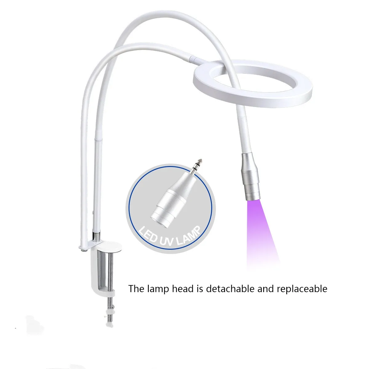 LED Uv Lampe Lashes with Ring Light UV Eyelash Glue Gel Fast Curing with Wheels Base UV Patches Professional Lashes Light