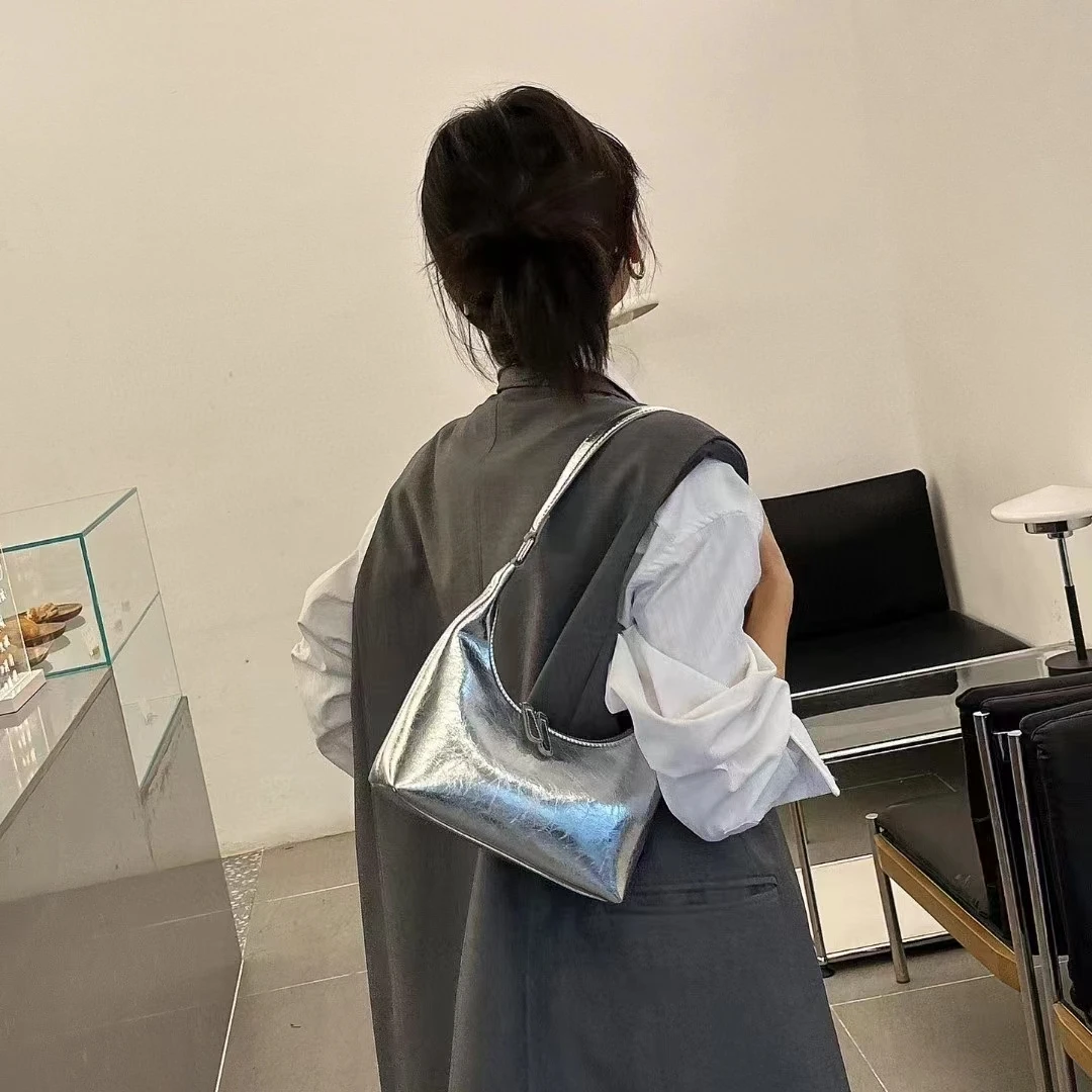 2024 New Women Underarm Bag Genuine Leather Shoulder Crossbody Bags Ladies Retro Tote Bag High Quality Commute Handbags Black