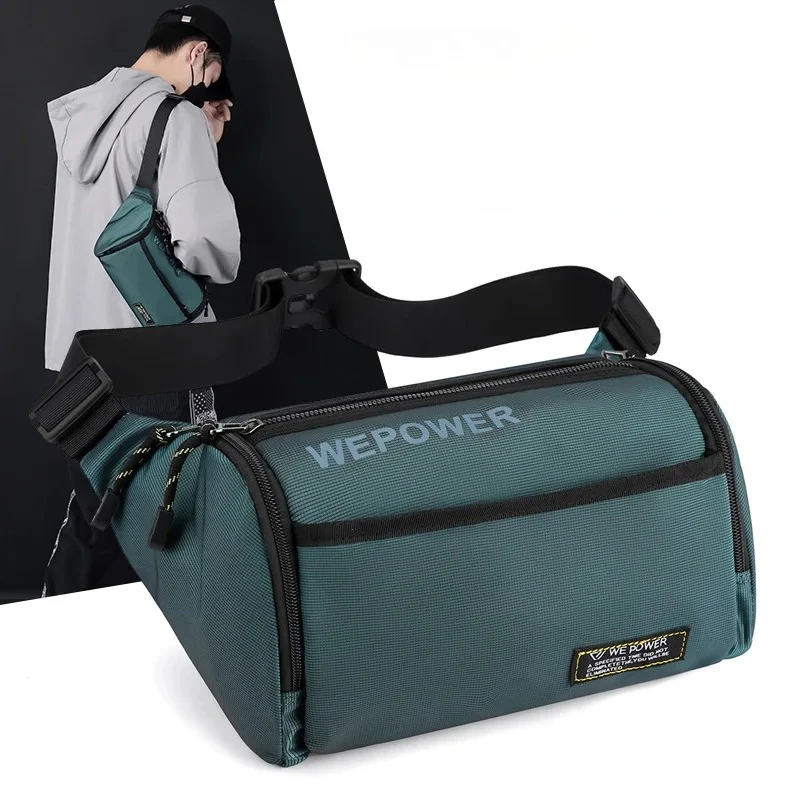 

Легкая нейлоновая водонепроницаемая мужская нагрудная сумка, большая вместительная сумка на плечо, полукруглая цилиндрическая сумка для отдыха и поездок на работу, диагональная сумка