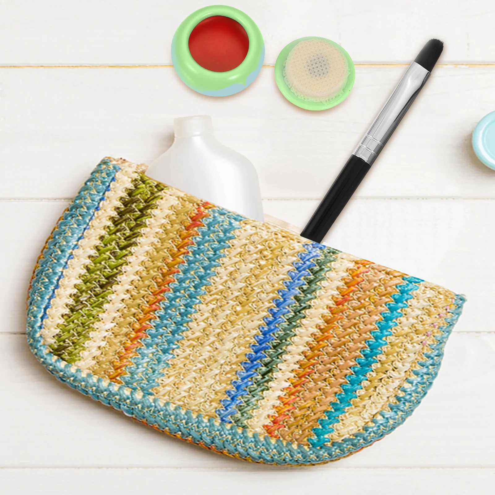 بودرة أحمر الخدود المدمجة لظلال العيون والوجه الطبيعي الطويل المحمول متعدد الوظائف لون الخد