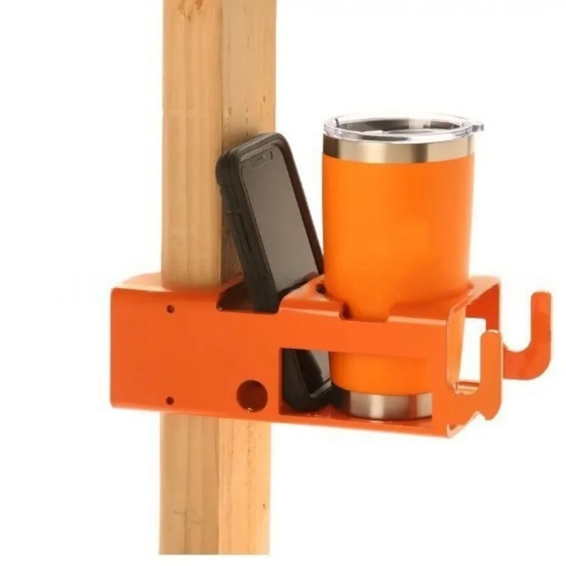 パーソナライズされた木製マグホルダー、取り外し可能なドリンクカップスタンド（電話収納＆ツールフック付き）、頑丈な飲料オーガナイザー