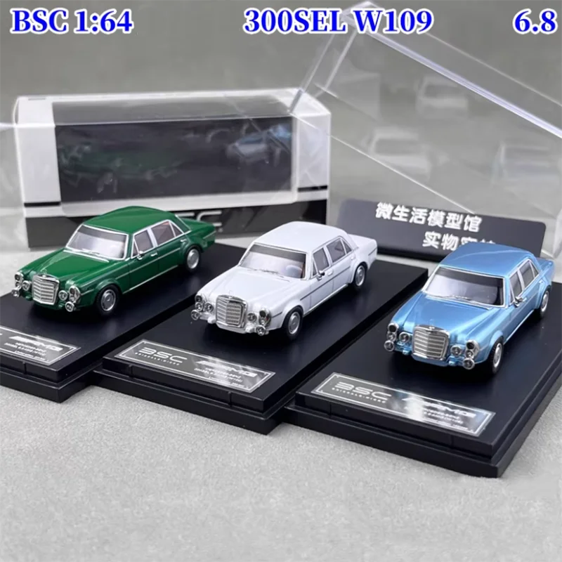 

Коллекционная модель автомобиля BSC Diecast 1:64, 300SEL W109, из сплава, сувенир, статическое украшение, подарок