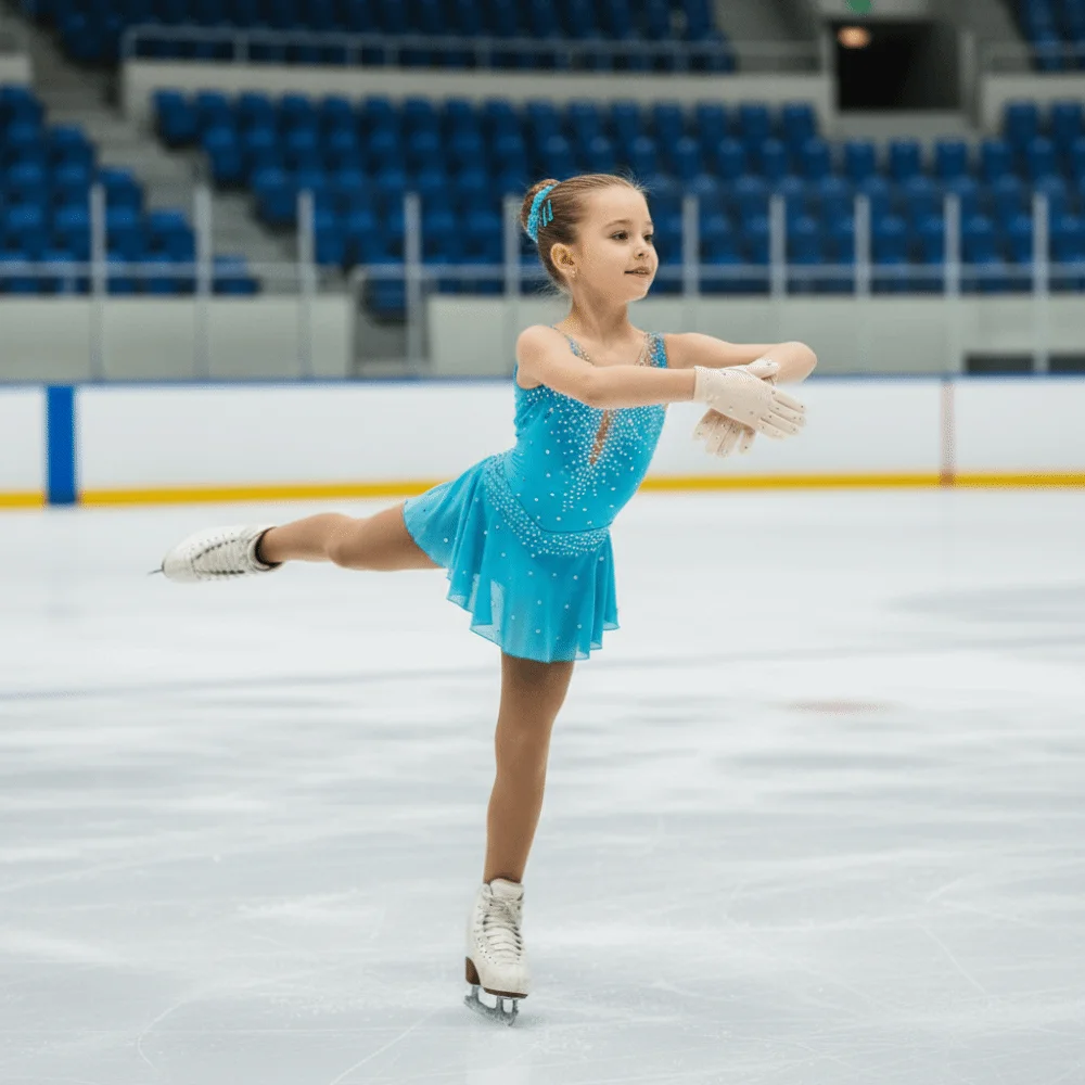 New Shiny Figure Skating Gloves Skin Friendly Fast Drying Skate Gloves Breathable Anti-slip Skating Performance Gloves for