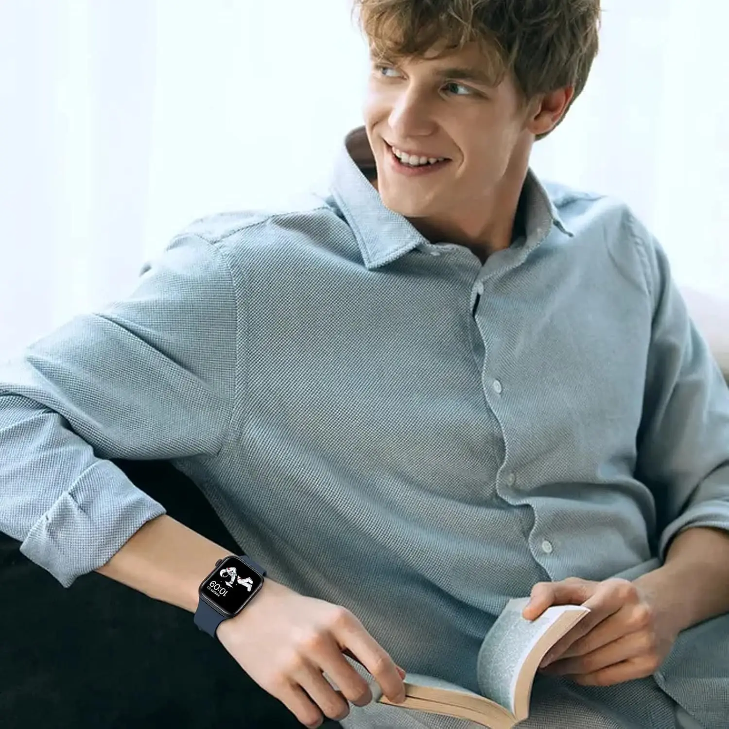 سوار من السيليكون متوافق مع حزام الساعة 38 مم 40 مم 41 مم 42 مم 44 مم 45 مم 49 مم S/M M/L Ultra 2/Ultra Series 9/8/7/6/5/4/3/2/1 Wo