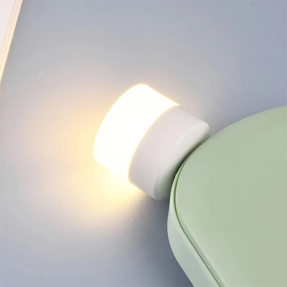 5PCS USB Night Light LED Night Light USB Plug Lamp Power Bank ricarica USB Book Lights piccole lampade rotonde per la protezione degli occhi da lettura