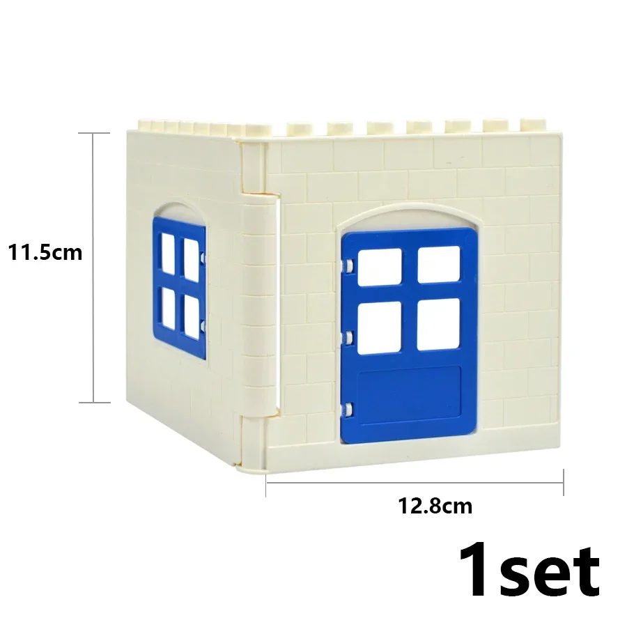 Big Size Building Blocks House Parts Construction Window Door Wall Roof Large Bricks Assemble Educational Compatible Duploes Toy