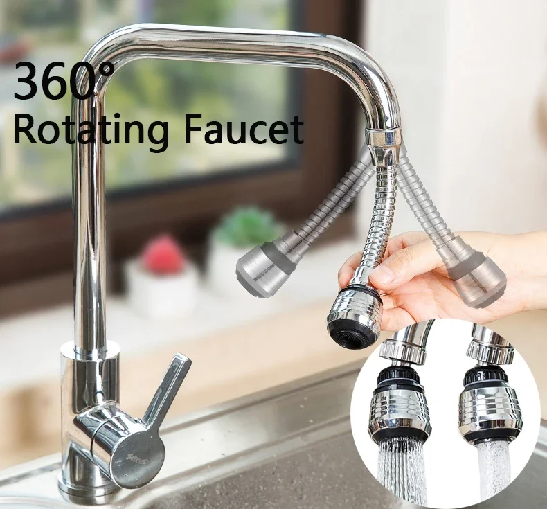 Kitchen Faucet Extender 360° Adjustment Dual Mode Water Saving Pressurize Faucet Extender Sprayer Filter Kitchen Accessories