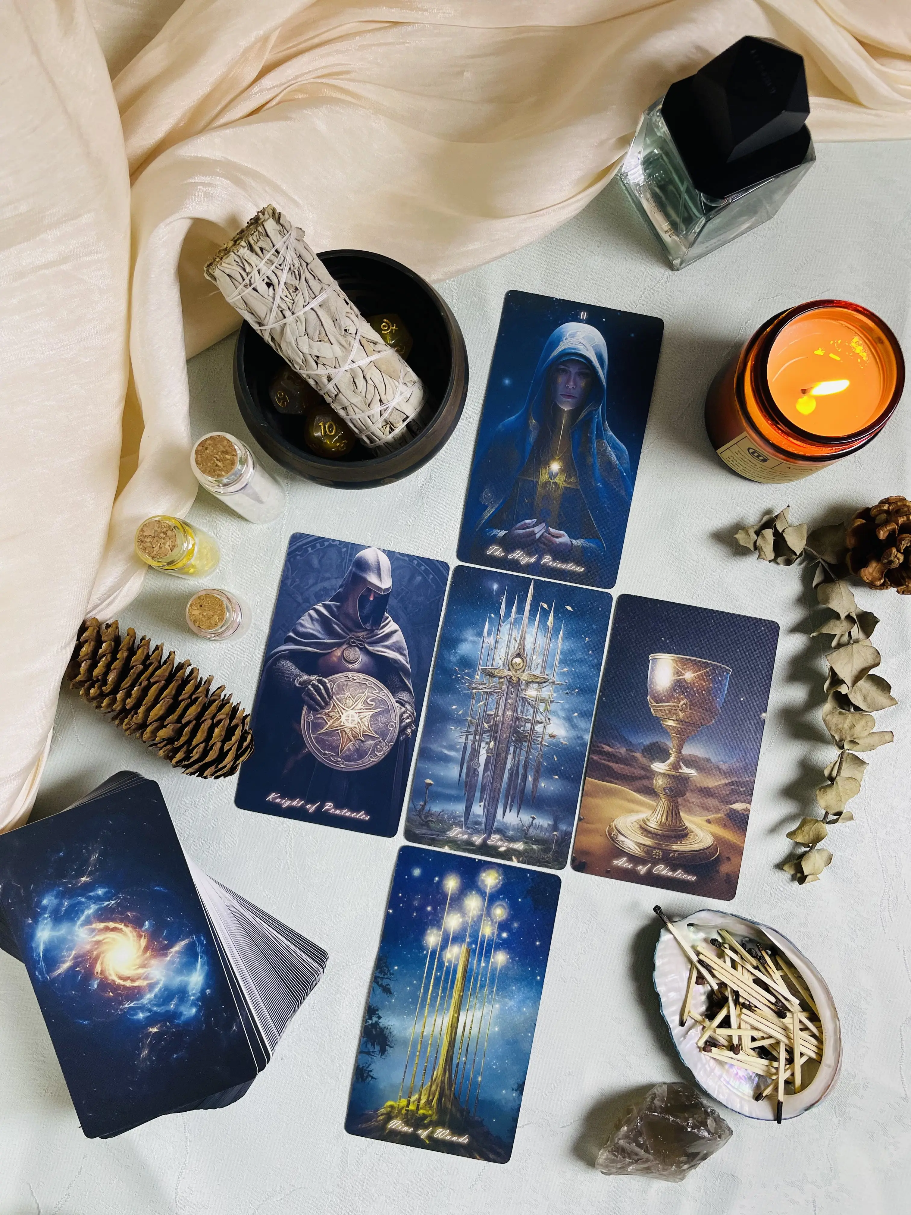 新しい星空タロットカード 78 枚セット英語版占星術銀河宇宙テーマオラクルデッキ初心者のための占いギフト