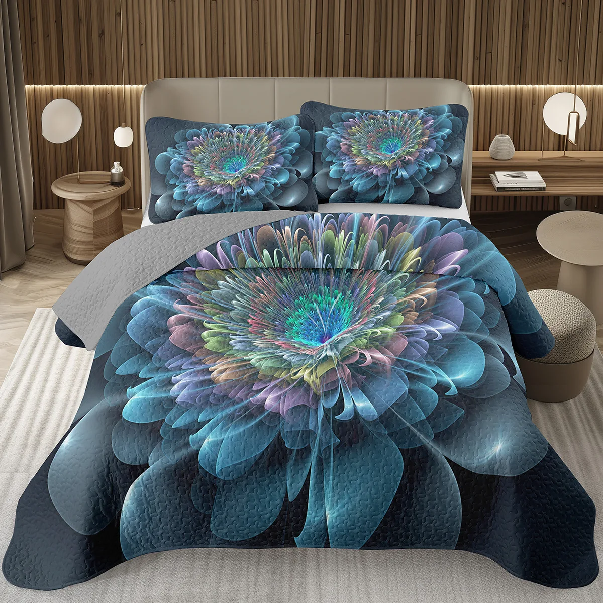 

Комплект покрывала с цветочным принтом в стиле бохо для девочек и женщин, богемный комплект покрывала с цветком мандалы, мягкий дышащий комплект одеял из микрофибры с экзотическими цветами