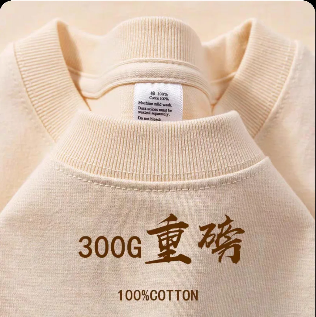 Personalizza T-shirt Fai da te Il logo del tuo marchio o il tuo design Foto Testo Stampa DTG 400GSM T-shirt oversize da uomo di alta qualità 3XL