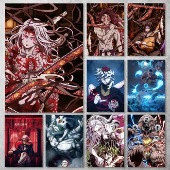 Bilibili iblis Demon Kibutsuji Muzan Anime Poster galeri baskılar kendinden yapışkanlı ev dekor dekorasyon duvar çıkartmaları oturma odası