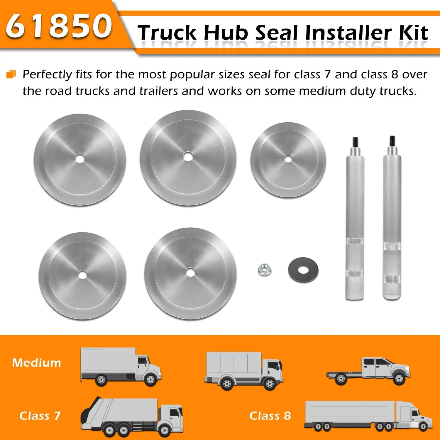 

9-Piece Truck Wheel Hub Seal Installation Tool Set High-Density Bearing Steel Automotive Repair Tool