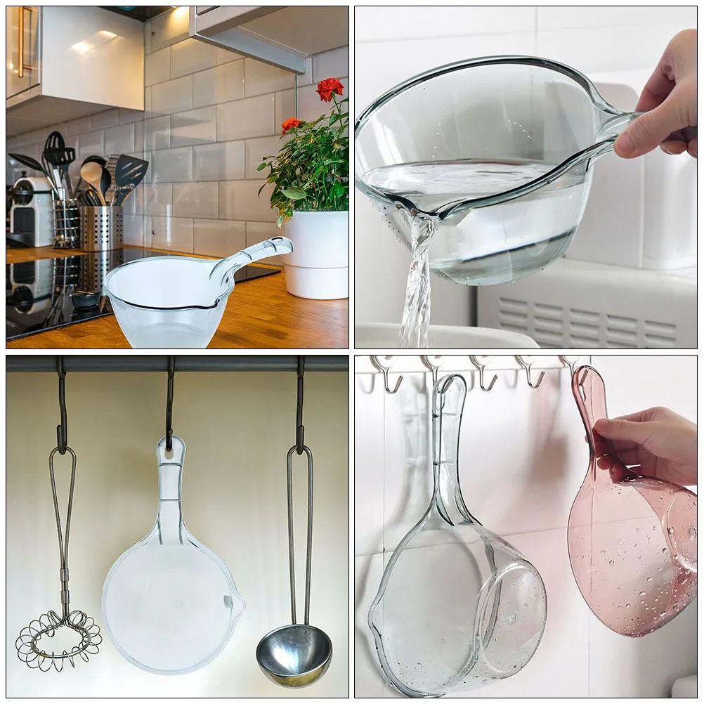 

2pcs Plastic Water Scoops Lightweight Kitchen Utensils For Home Multipurpose Water Ladles Practical Household Tools Long