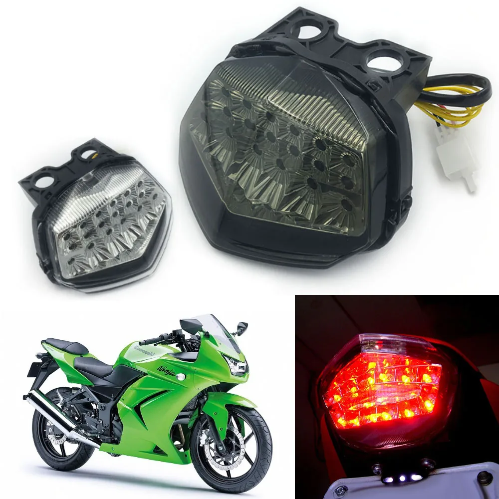 Tail Light For KAWASAKI NINJA 250R 2009 2010 2011 NINJA250R 2008-2012 Moto Integrated LED Turn Signals Brake Stop Light