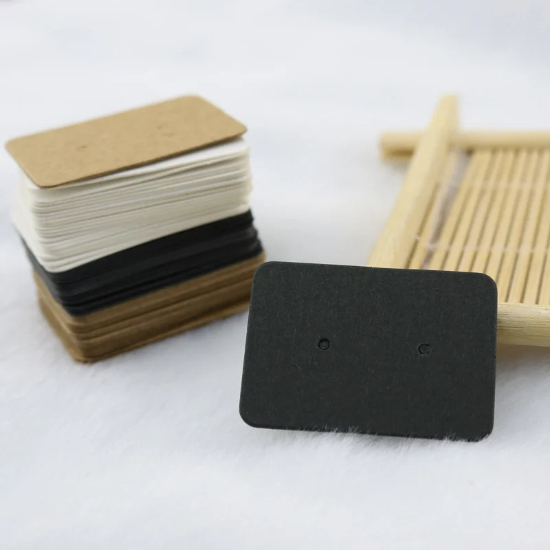 

50pcs 2.5*3.5cm Earring Cards Packaging Ear Studs Display Card Cardboard Blank Kraft Paper Price Tag for DIY Jewelry Packaging