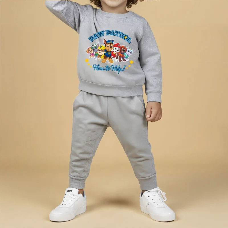 باو باترول بنين موضة س الرقبة البلوز وبنطلون 2 قطعة دعوى الاطفال هوديس عادية Sweatpant مجموعة ربيع الخريف الطفل رياضية جديد