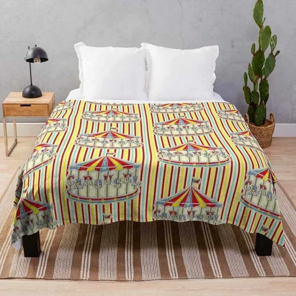 

CAROUSEL STRIPES Throw Blanket Durable Warm Blanket for Daily Home Use