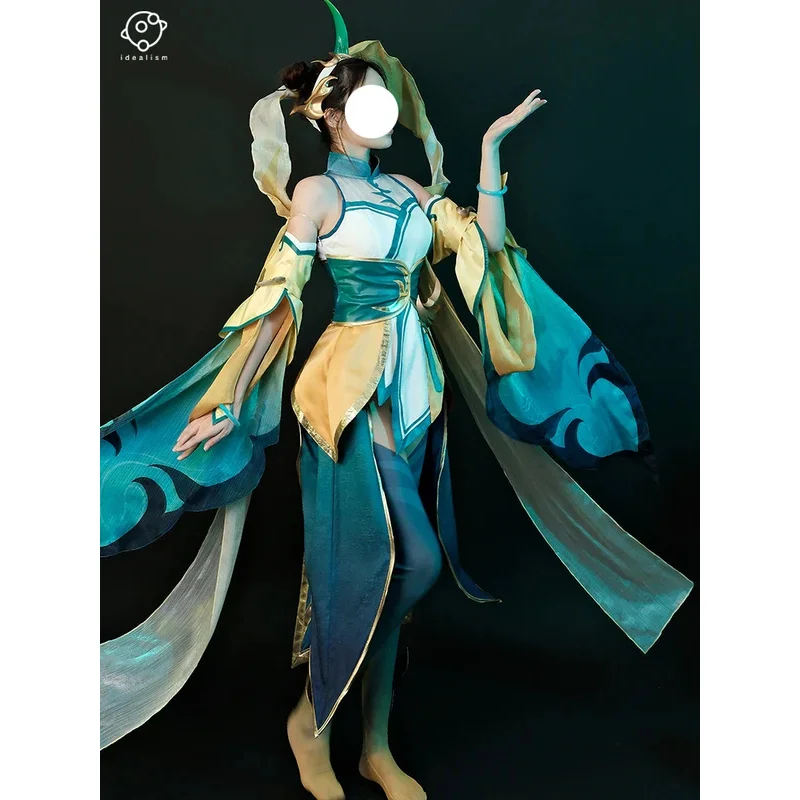 CyAnime Soraka من L O L Immortal Journey Soraka أزياء تنكرية للعبة أزياء الهالوين للنساء فستان نسائي