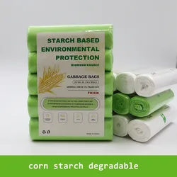 100 pcs Thickened Starch Degradable Trash BagsBiodegradable Garbage Bag Point-off Cleaning Waste Bag Plastic Bag Trash Pouch