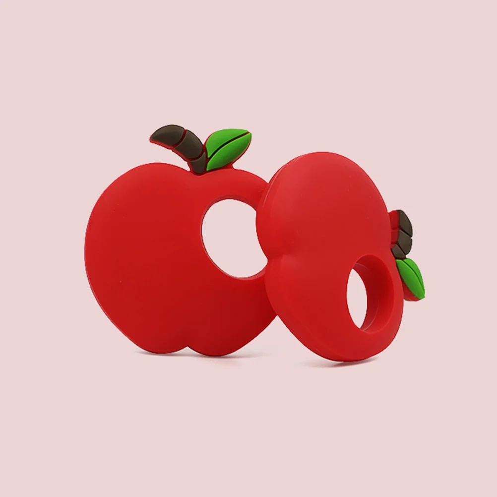 2 pezzi infantile molare a forma di mela massaggiagengive morbido silicone bambino da masticare succhietto educativo aiuto da masticare forma massaggiagengive