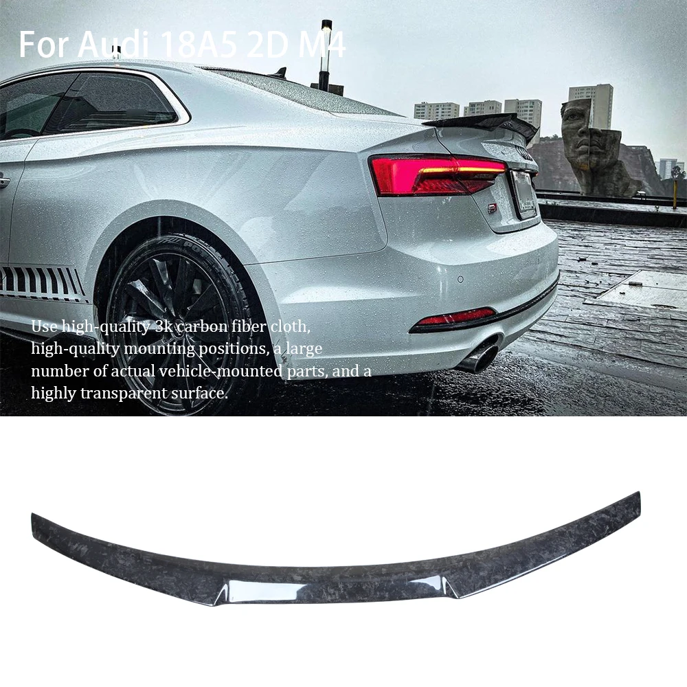 

For AUDI A5 S5 RS5 B9 2Door Coupe M4 Style Forged Carbon Fiber Rear Spoiler Trunk Wing 2016-2025