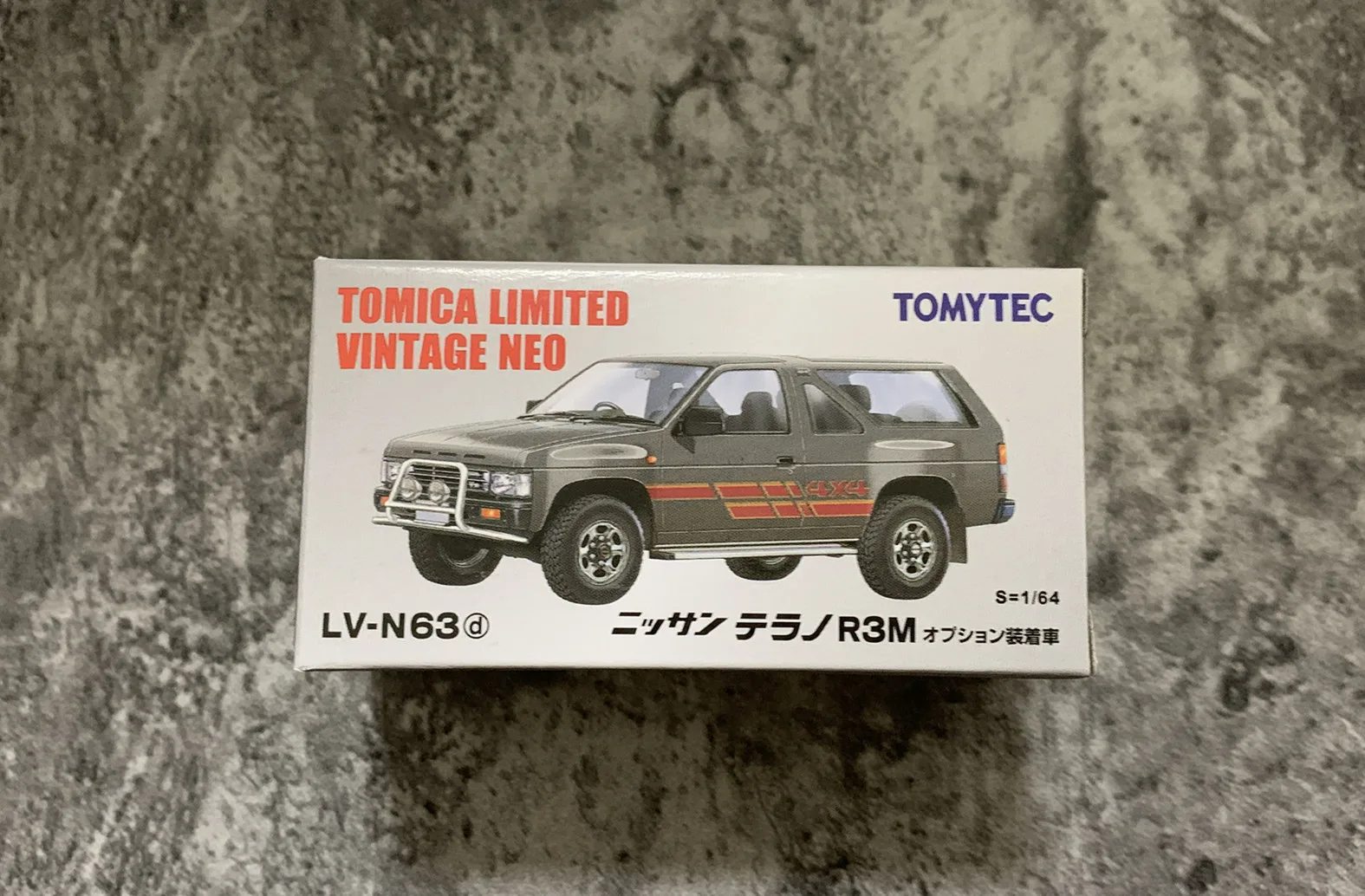 TOMICA TLV 1:64 Nissan TERRANO R3M LV-N63, alloy die-cast static miniature car fashion play model, holiday gift for boys.