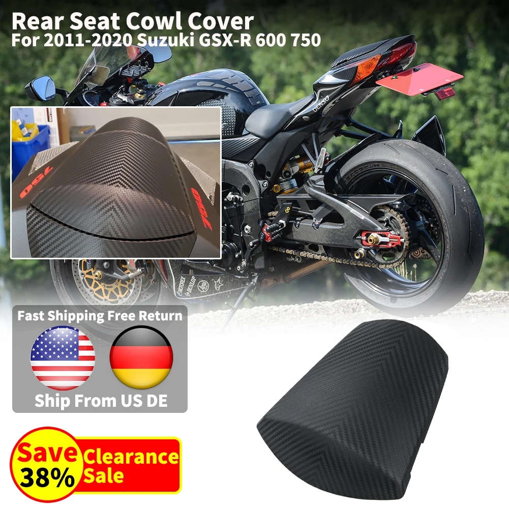 

Rear Seat Cowl Cover for Suzuki GSXR GSX-R 600 750 2011-2024 2023 Motorcycle Carbon Pillion Solo Motor Fairing 2017 2018 2019