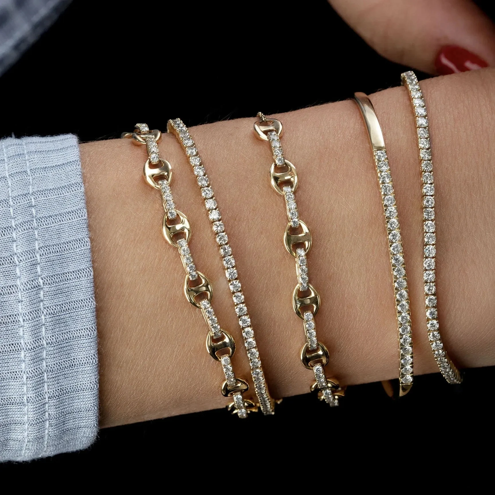 2026 New Gold COLOR Colorful Round Cz Charm Connector Rainbow Zircon Paved For Women Party Punk Hip Hop Bracelet Jewelry