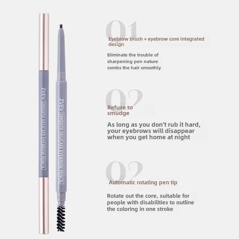 両頭アイブロウペンシル、絶妙なアイメイクの学生向けの長持ちでにじみにくい細頭アイブロウペンシル
