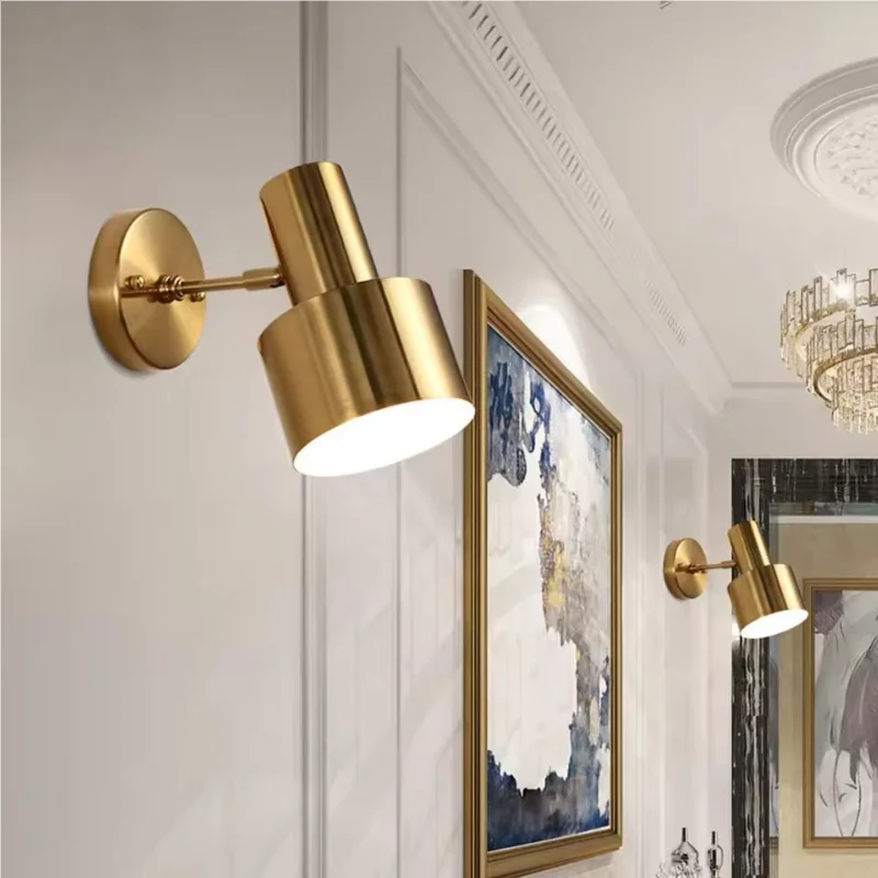 

Adjustable Rotating Bedroom Bedhead Copper Wall LED Wall Light Living Room Study Corridor Stairway Furniture Decorative Lighting