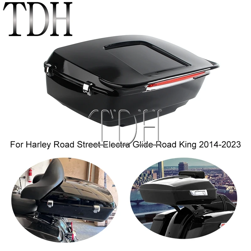 

Rear Trunk For Harley Road Street Electra Glide Road King 14-23 FLTRXS FLTRX FLHT FLHXS Motorcycle Razor Tour Trunk W/ Taillight