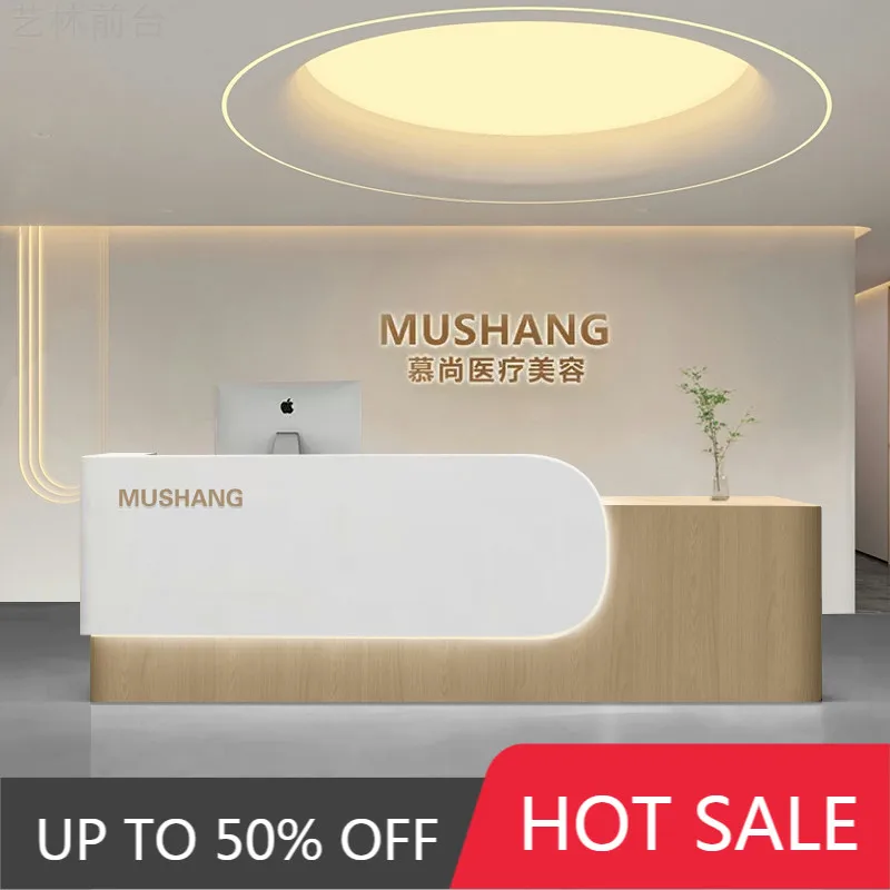 Nordic Salon Reception Desk Luxury Office Display Reception Desk Vintage Aesthetic Modern Bancone Commercial Furniture