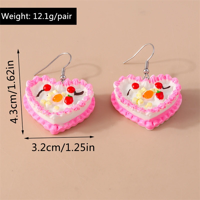 Süße Lebensmittel-Kuchen-Tropfenohrringe für Frauen und Mädchen, Party, Urlaub, Schmuck, Geschenke – Detail 12