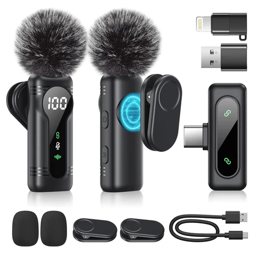 Nuevo Micrófono Lavalier inalámbrico, micrófono magnético portátil con cancelación de ruido para grabación de Audio para iPhone, Android, portátil, entrevista en vivo