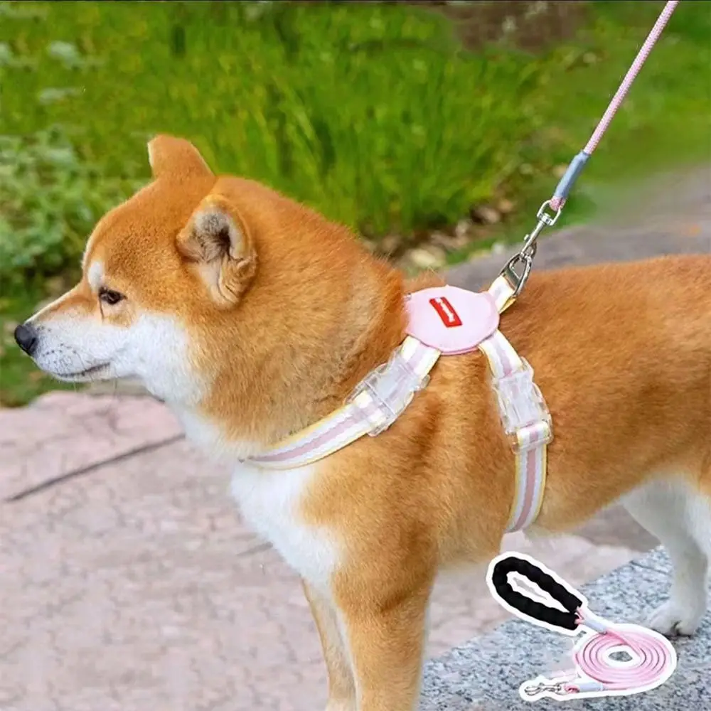 

Adjustable Dog Harness and Leash Set Breathable with Traction Rope Pet Walking Vest Multi-color Dog Chest Strap All Seasons