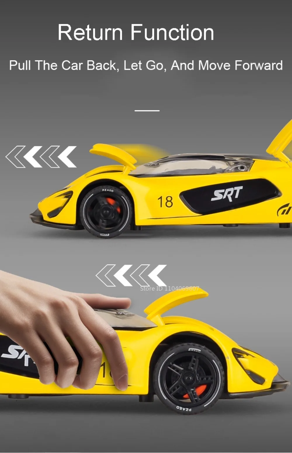 1:32 Hellcat Tomahawk Modell Spielzeug Supercars Legierung Diecast Sound Licht Türen Geöffnet Zurückziehen Simulation Sport Auto Spielzeug für Kinder – Detail 14