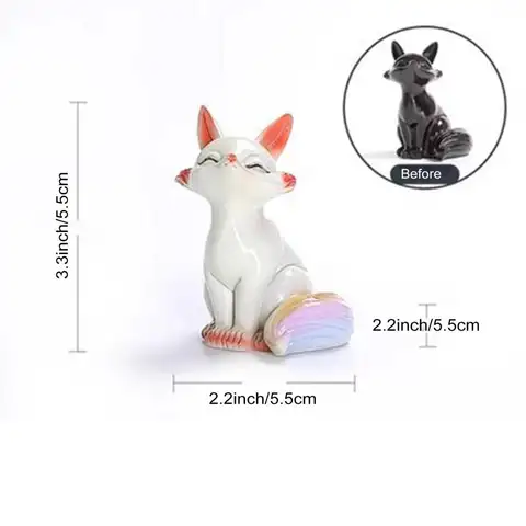 Rävte Husdjur Färgskiftande Hartste Husdjur Handgjord Färgskiftande Te Husdjur Räv Hartstekoration för Tehus Lucky for Good 10 best sales teapet - №8