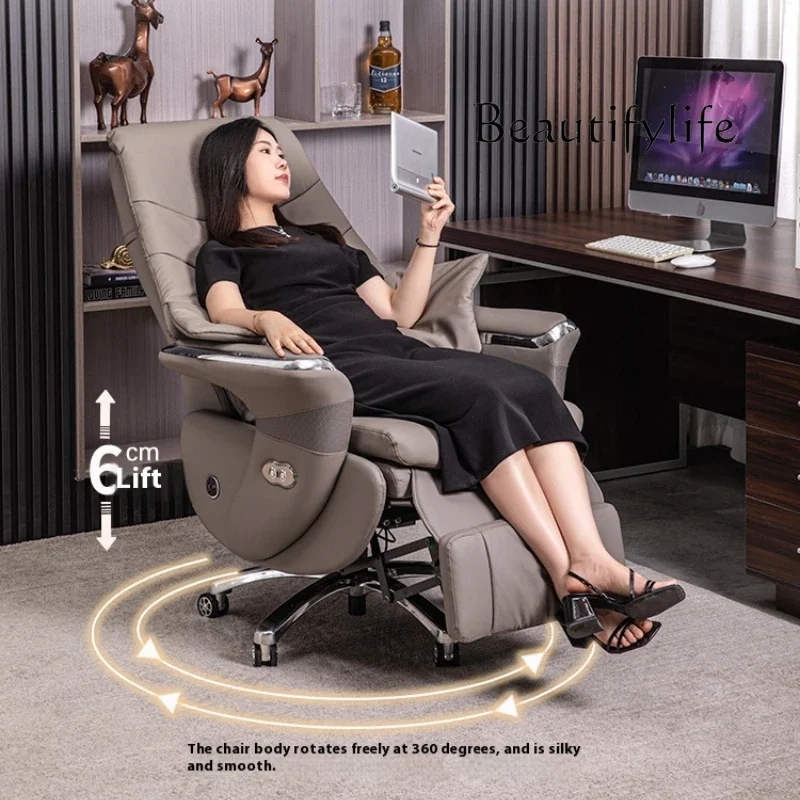 

SS Luxury Lumbar Heating Chair Modern Leather Massage Designer Executive Chair Wheel Relaxing Comfortable Silla Home Office