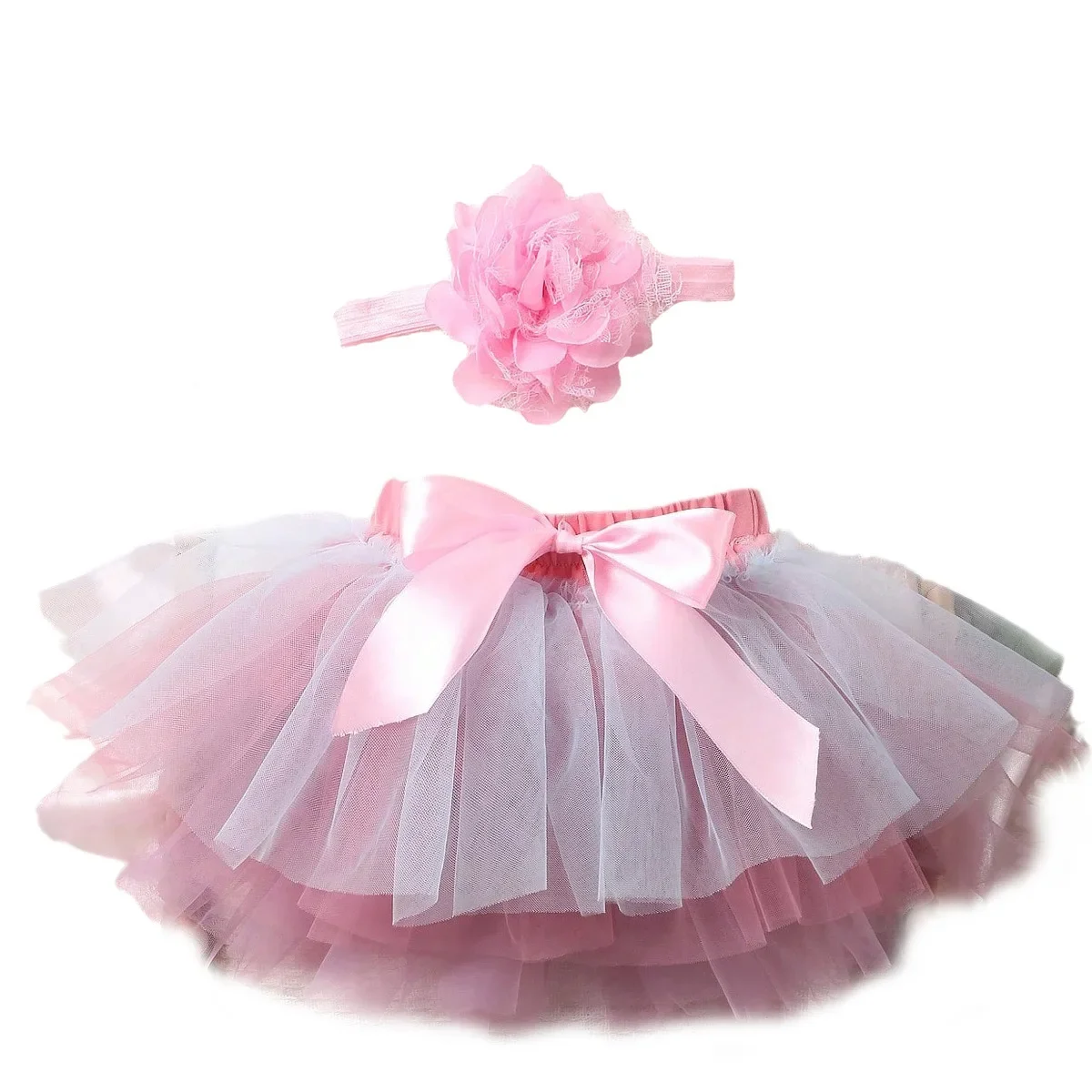 Newborn Photography Clothing Girl Baby Pure Cotton Lace Three Color Fluffy Skirt Infant Elastic Hair Accessories Coordinates