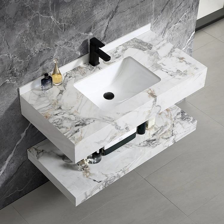 

Large Hot Sell Ceramic Rectangle Vessel Nordic Modern Solid Surface Bathroom Sink Two Layers