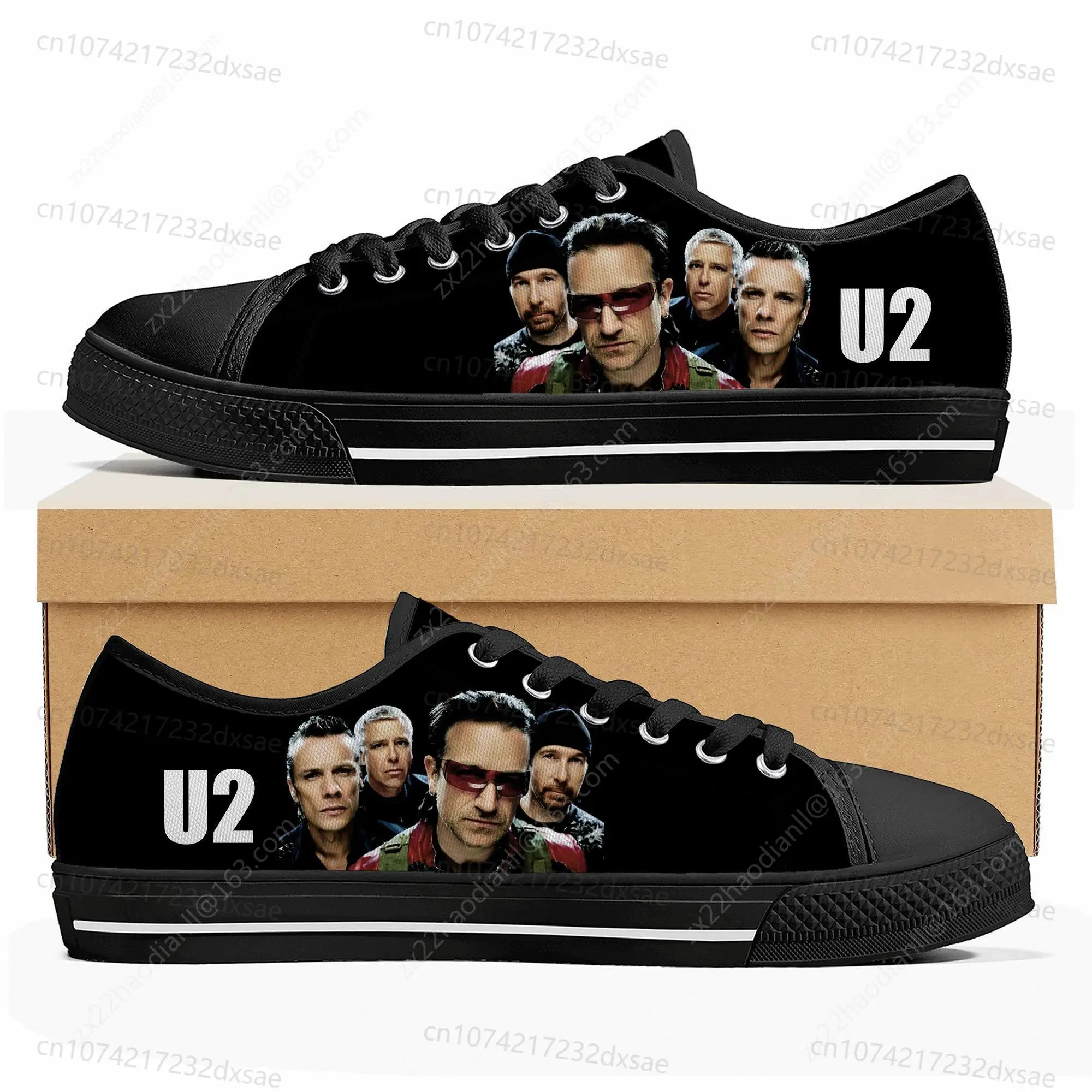U2 Rock Band Fashion punk Low Top High Quality Sneakers Mens Women Teenager Canvas Sneaker Casual Couple Shoes Custom Shoes